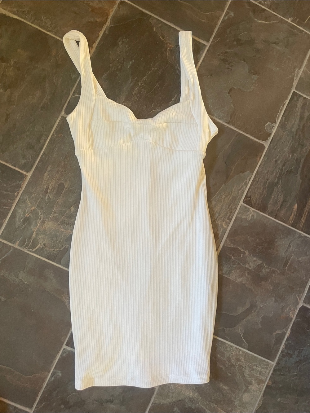 Forever 21 White Ribbed Tank Mini Dress